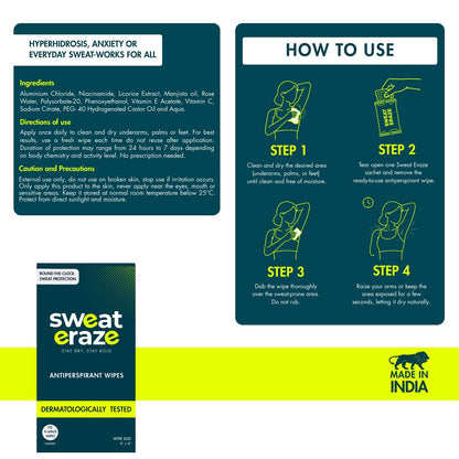 Sweat Eraze DryLock Sweat Control Wipes