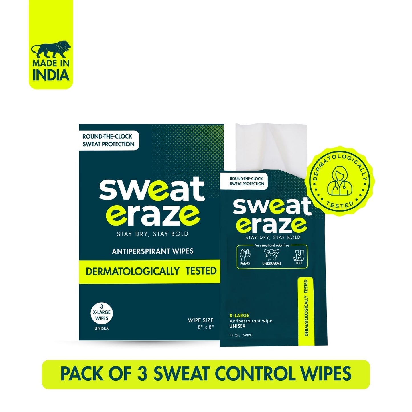 Sweat Eraze DryLock Sweat Control Wipes