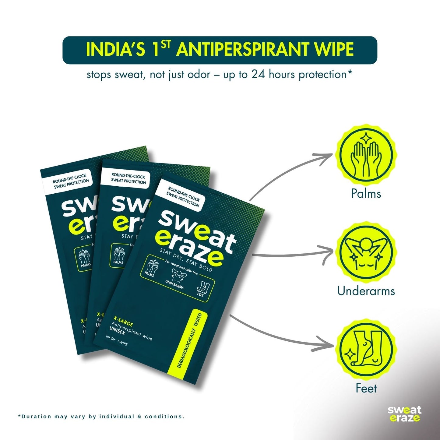 Sweat Eraze DryLock Sweat Control Wipes