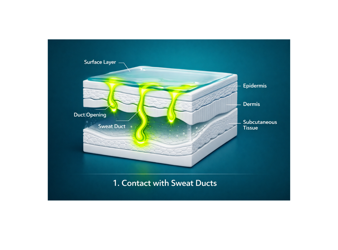 Contact with the Sweat Ducts